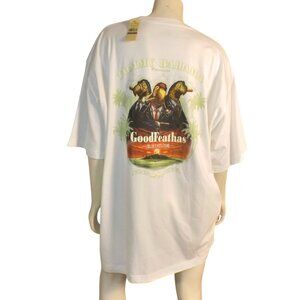 new TOMMY BAHAMA T-shirt/Tee, XXL, White,Good Feathas Movie Parody, Short sleeve